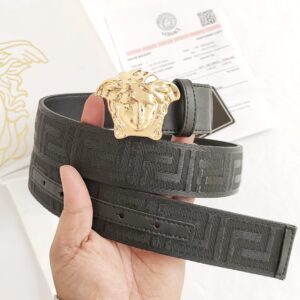 Versace Black Embossed Belt