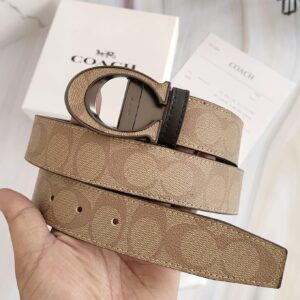 Coach Apricot Black Reversible Belt