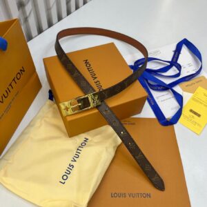Louis Vuitton Monogram Gold Lock Women's Belt