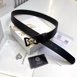 Versace Black Medusa Bow Buckle Men's Belt