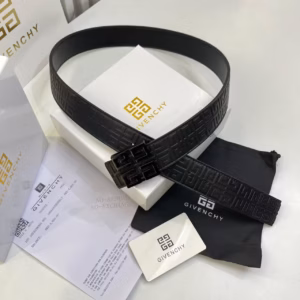 Givenchy Black Embossed Logo Men's Belt
