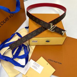 Louis Vuitton Monogram Reversible Red Edge Edition Women's Belt